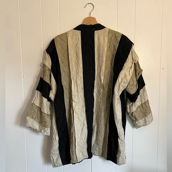 Vintage yak magik cotton linen layering jacket multi layer black neutral shacket - Picture 5 of 9
